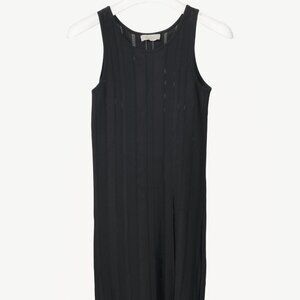 Mulberry Black Ponte-Knit Jacquard-Stripe Mini Dress